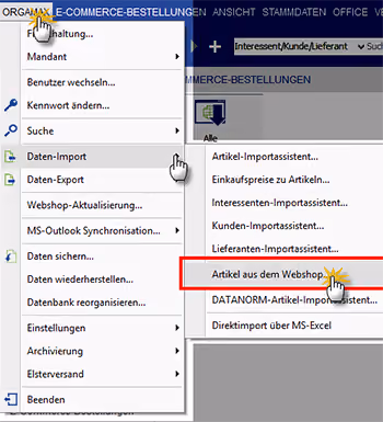 Übernahme von Artikeln aus dem Webshop in den orgaMAX Artikelstamm | orgaMAX Bürosoftware