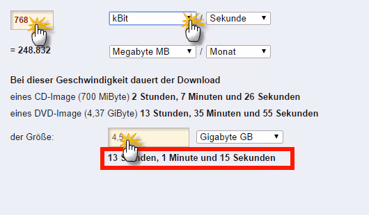 Bandbreiten-Umrechner