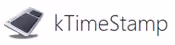 Logo mit einem grafischen Zeitstempel-Symbol neben dem Text 'kTimeStamp'.