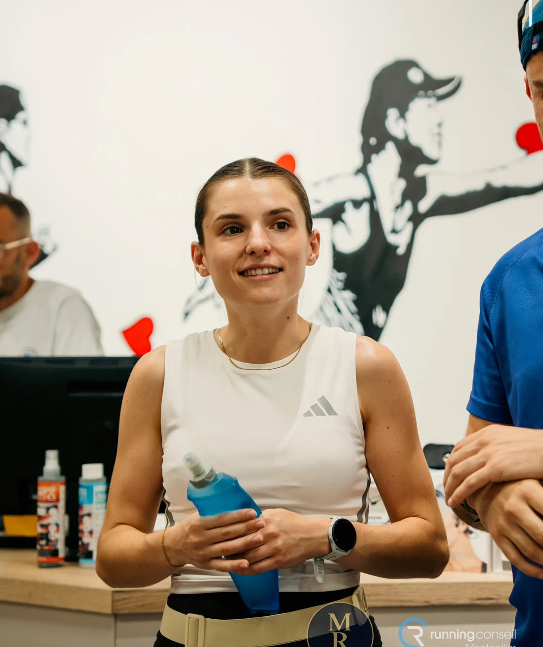 Clara Combes lors d'une intervention auprès de sportifs