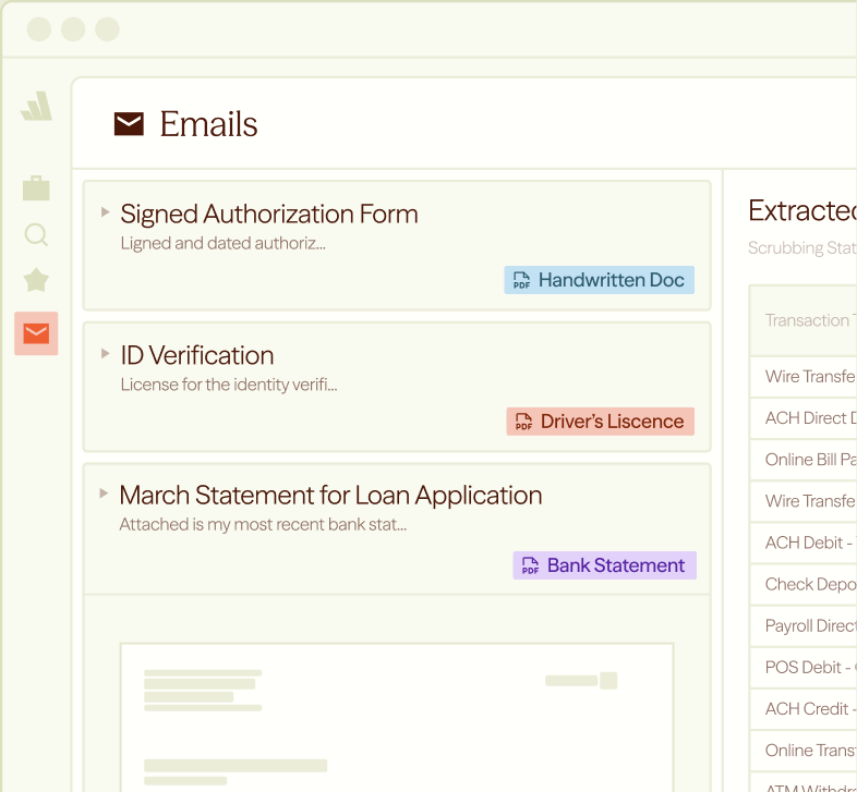 Heron Intake inbox with incoming files classified by document type