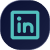 LinkedIn social media icon in blue and teal tones.