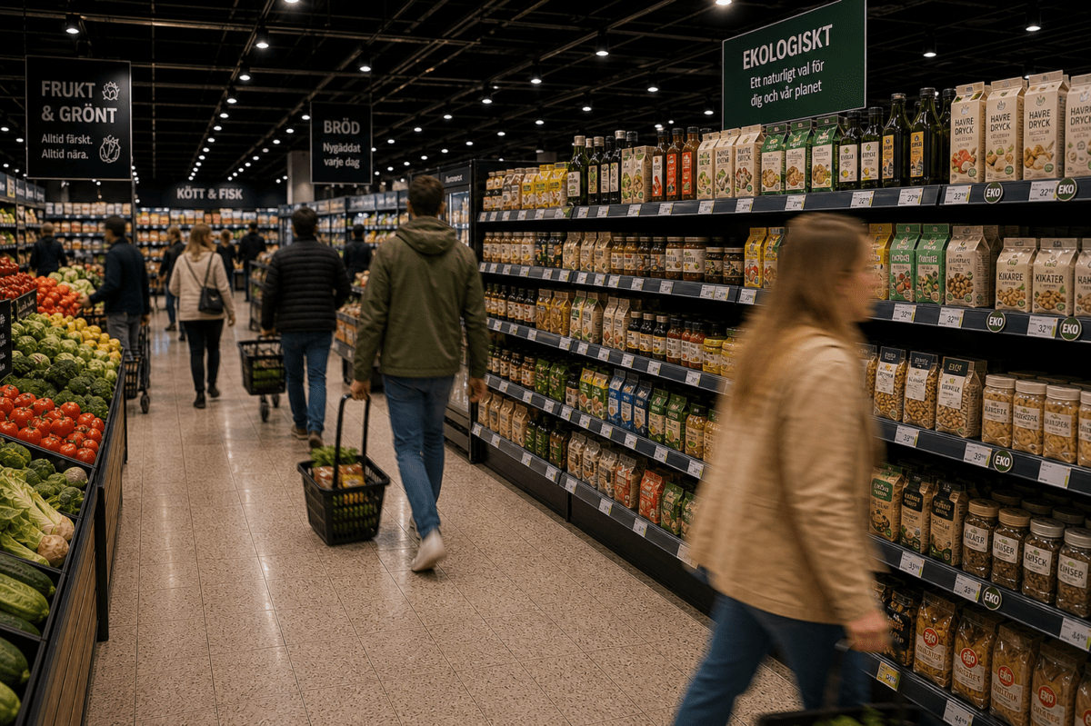 Kunder i en butiksgång
