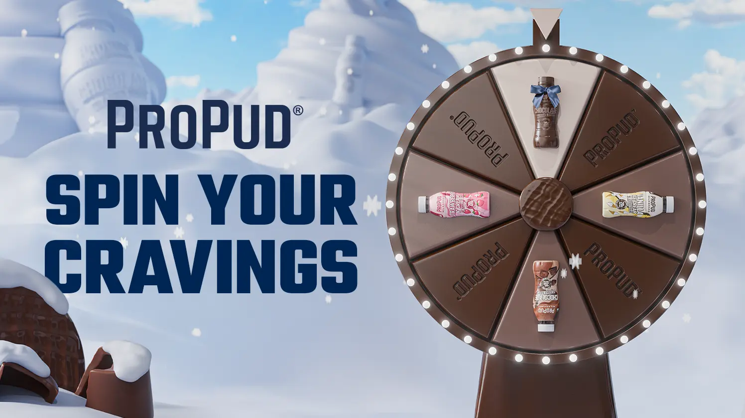 Kampanjbild för Propud med texten Spin your cravings