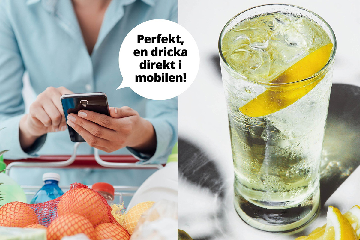 Kampanjbild med texten Perfekt, en dricka direkt i mobilen