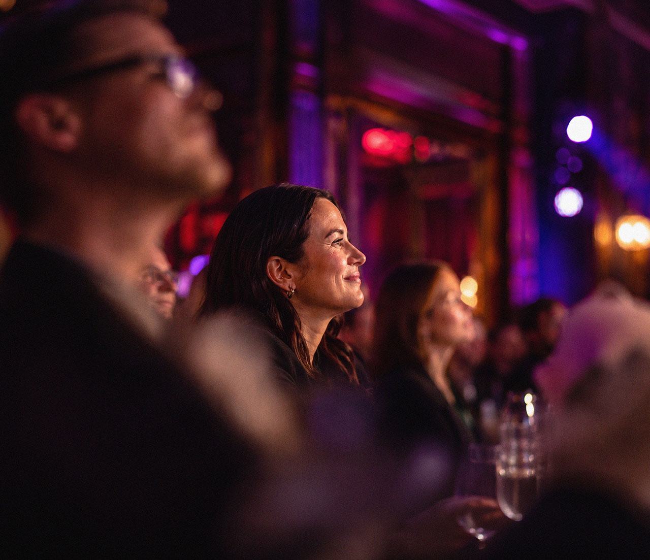 Publik som lyssnar under ett Clearon Event