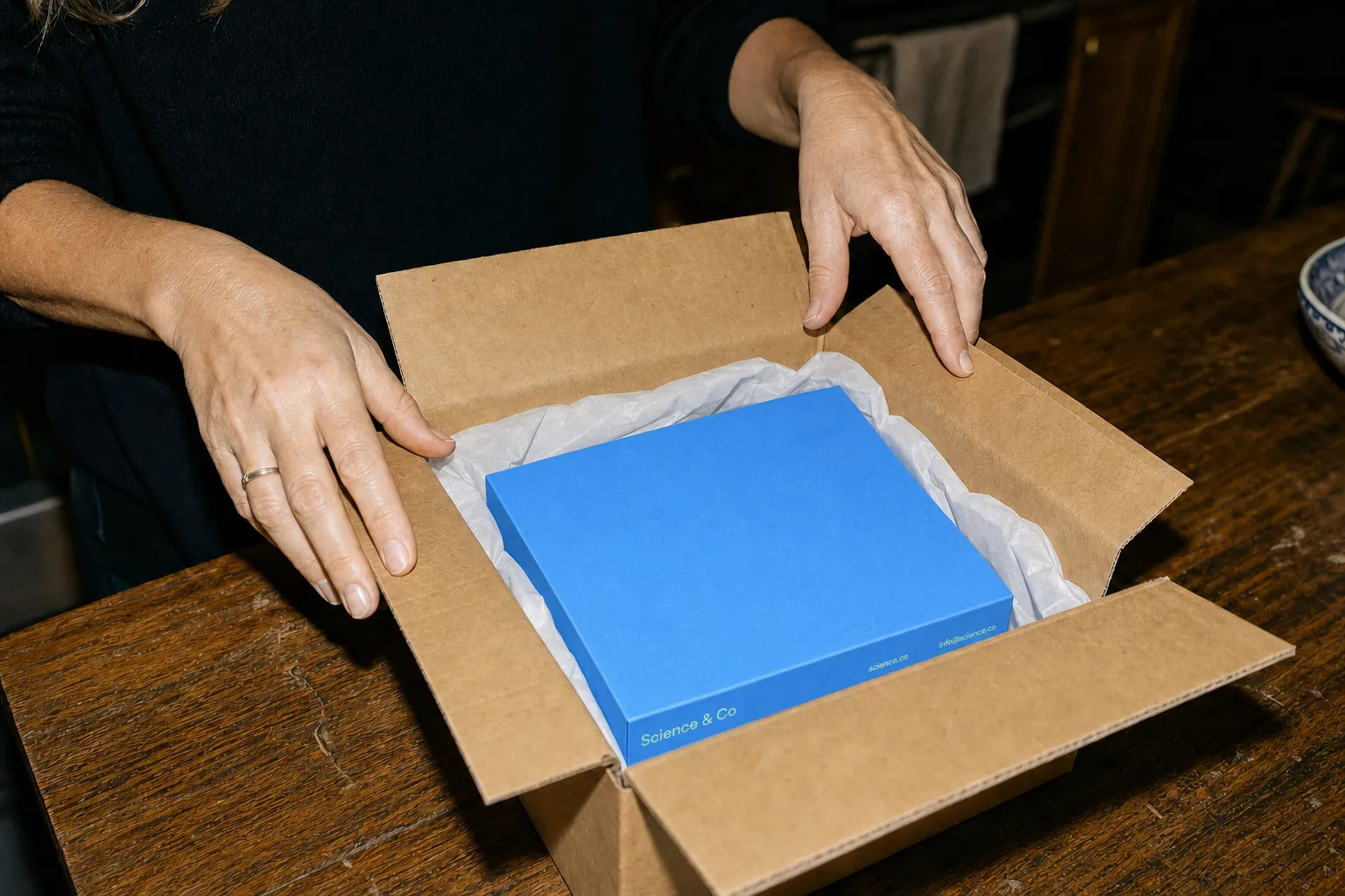 Science and Co medication shipment being unboxed at home
