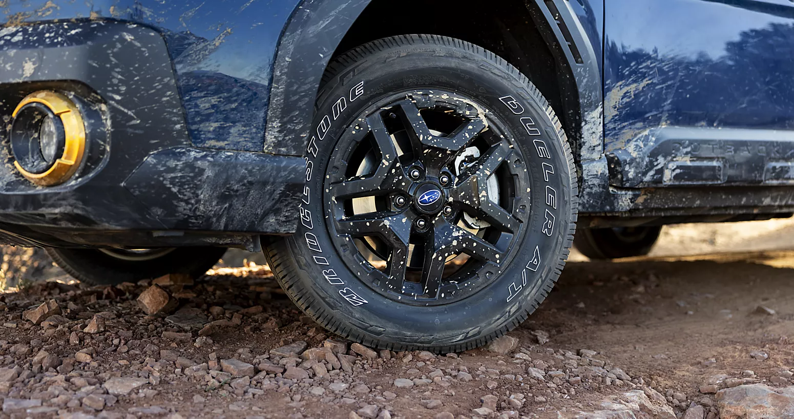 Close up of Subaru wheel