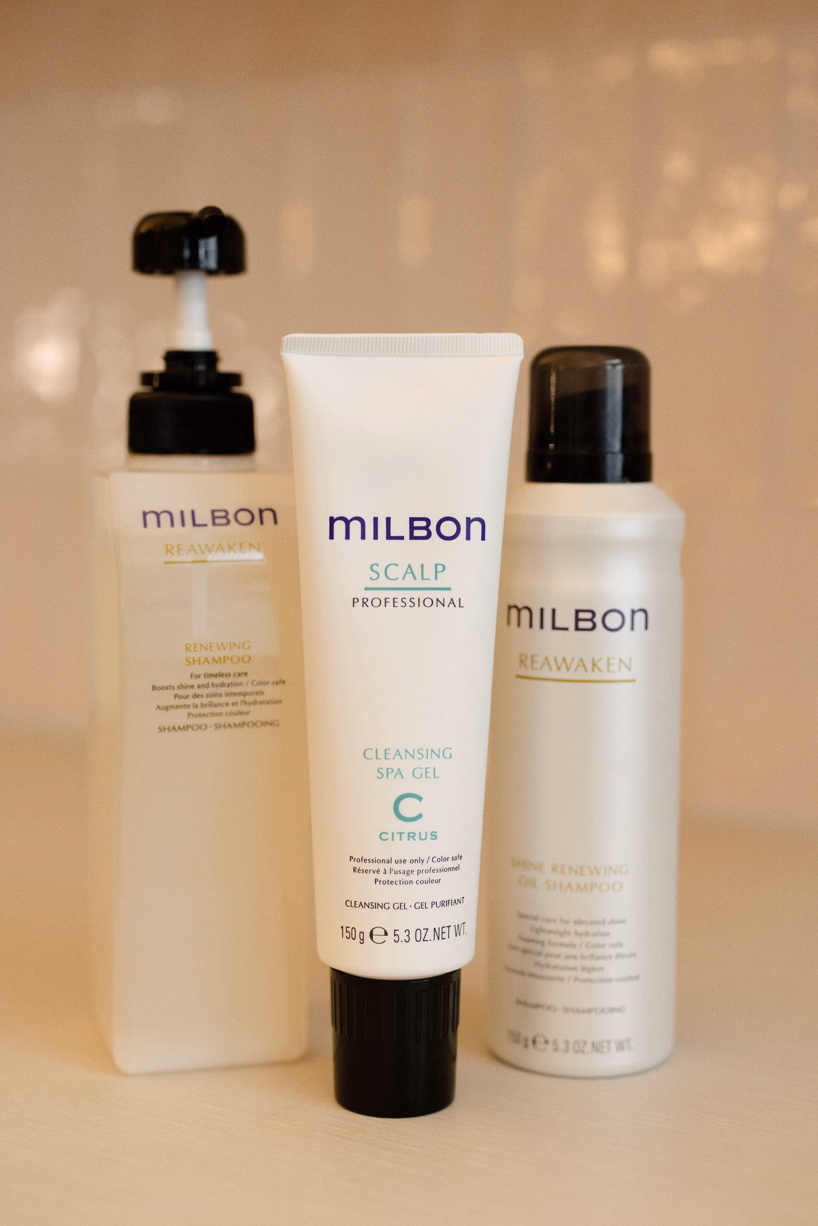Milbon scalp and haircare products from The Social Chair's retail range