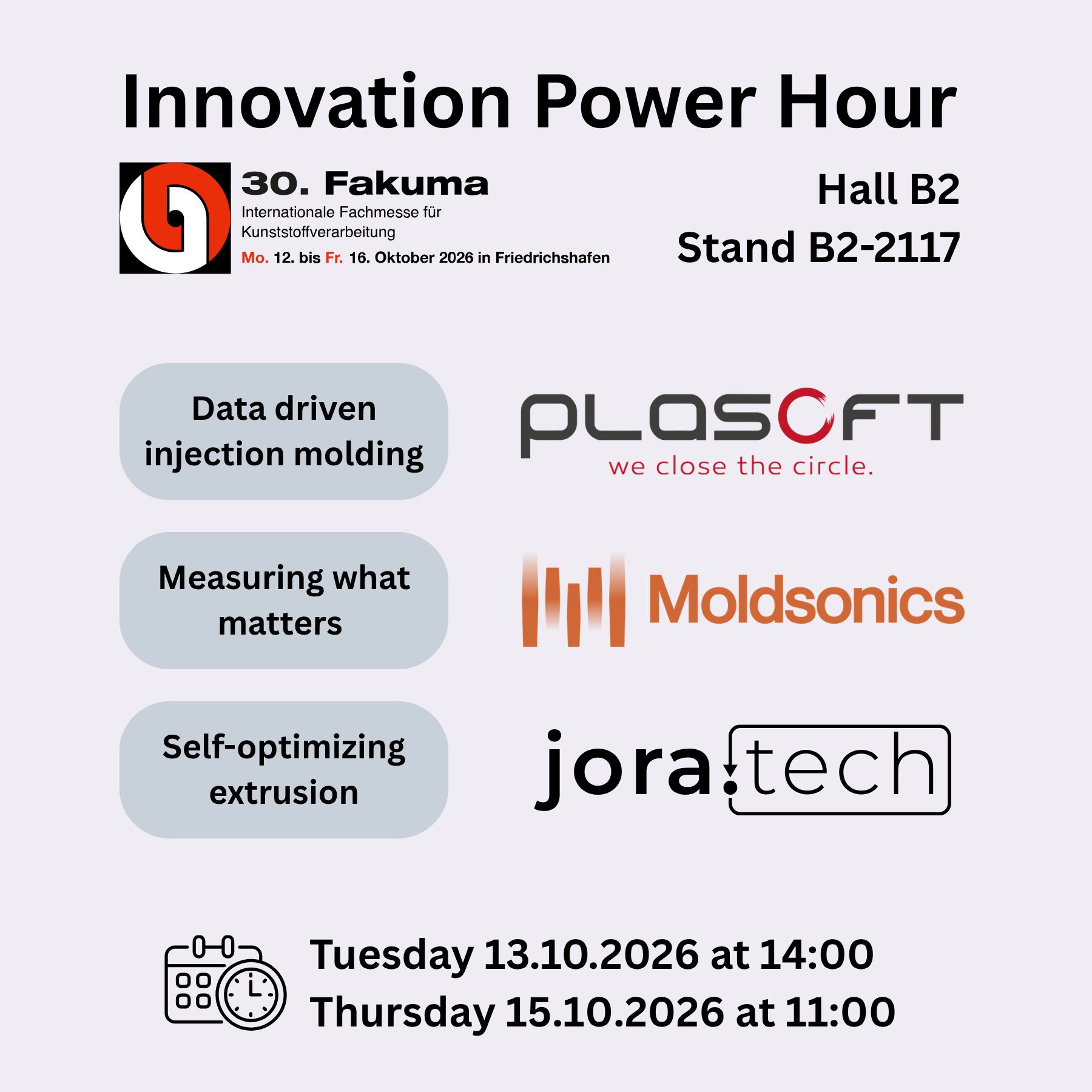 Innovation Power Hour auf der FAKUMA 2026
