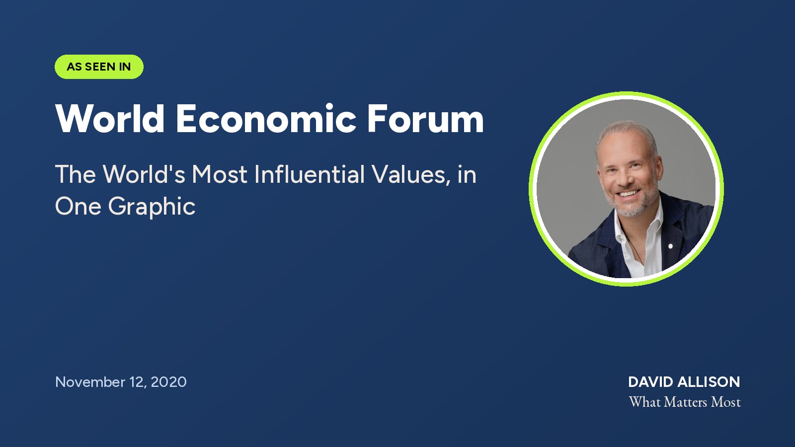 Screenshot of the World Economic Forum article The world's most influential values, in one graphic