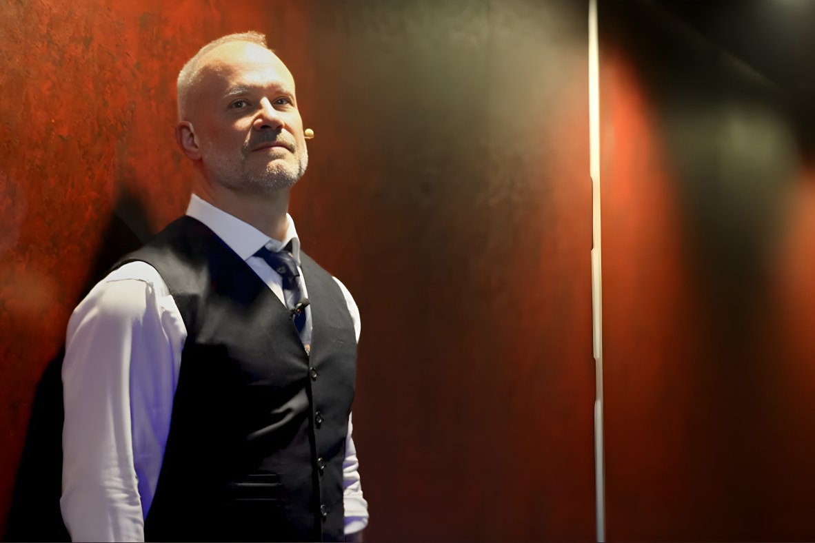 David Allison backstage before a keynote