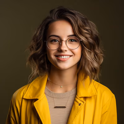A young woman smiling