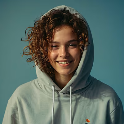 A young woman smiling