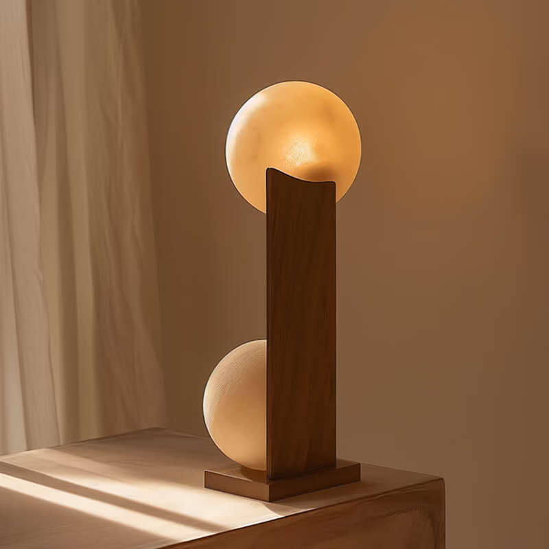 A golden light stand with light