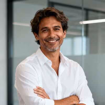 A young man with white shirt