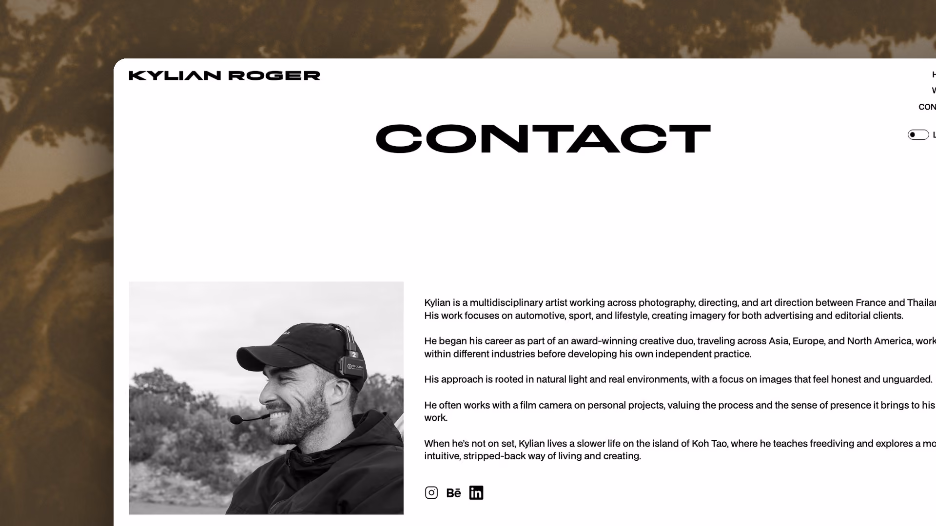 Kylian Roger, page contact