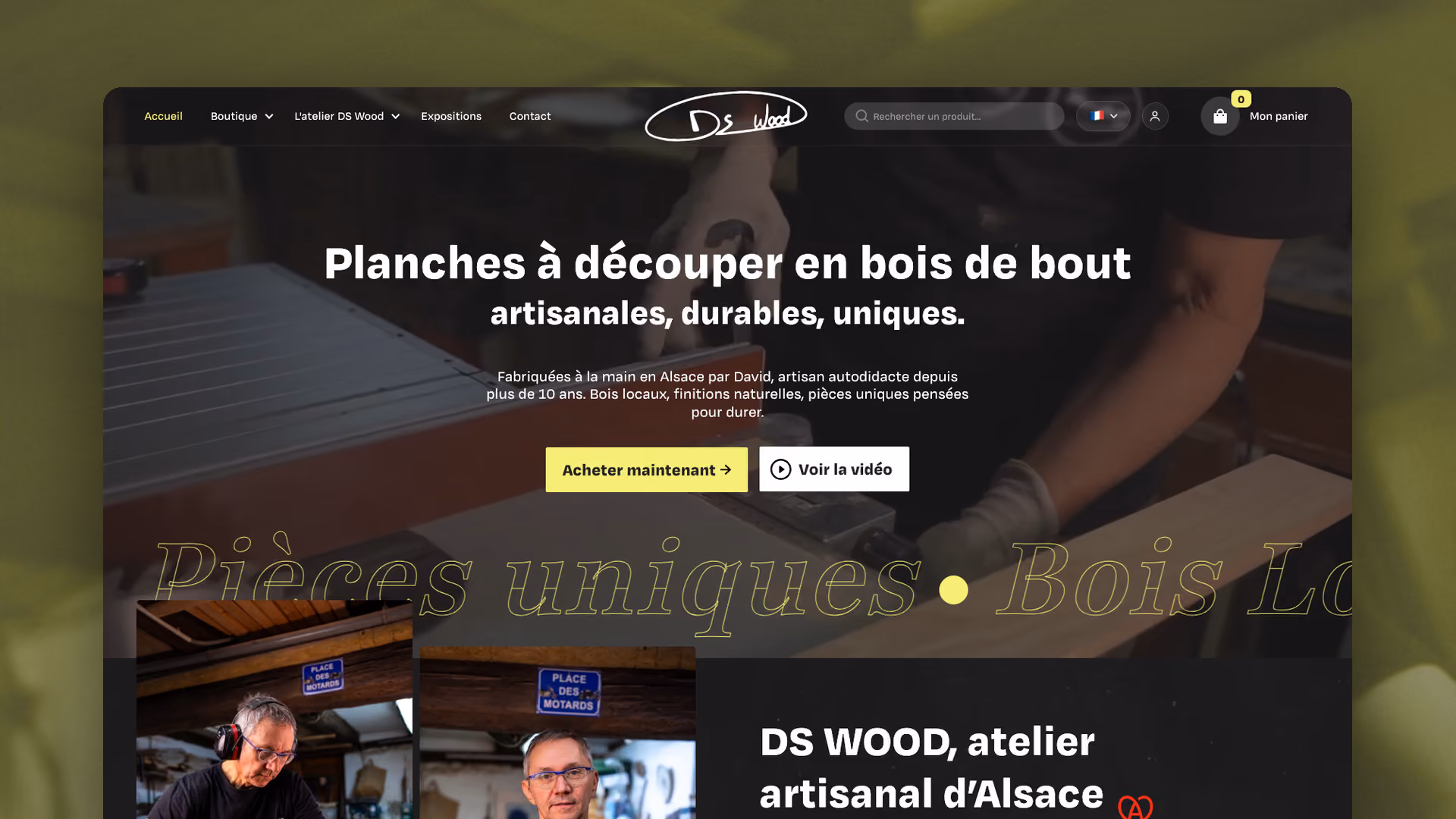 DS Wood, page d'accueil