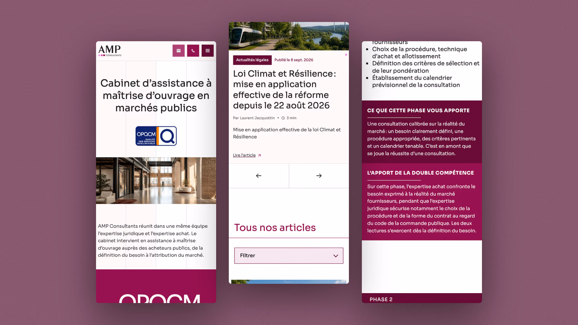 AMP Consultants, version mobile
