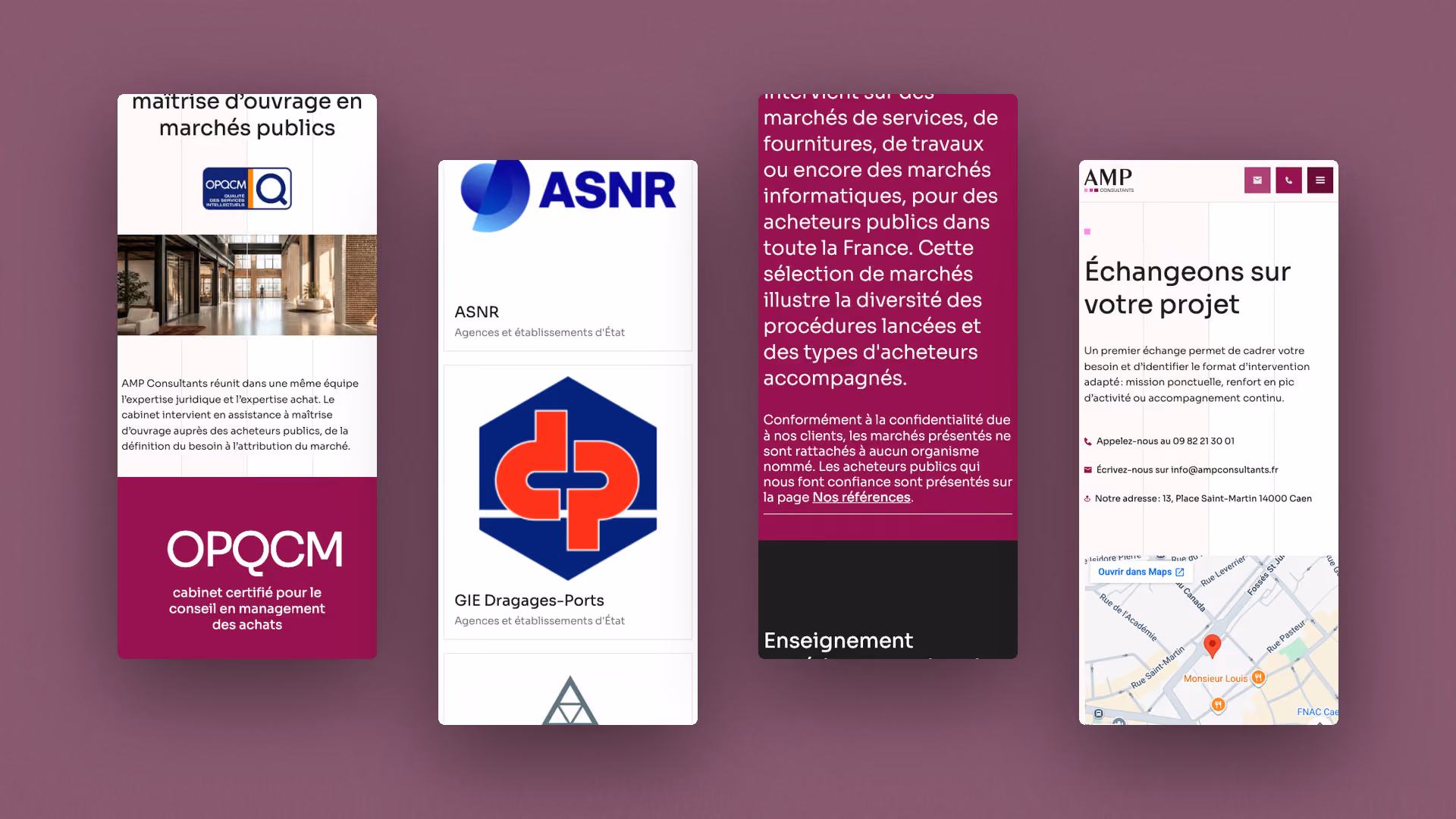 AMP Consultants, pages en mobile