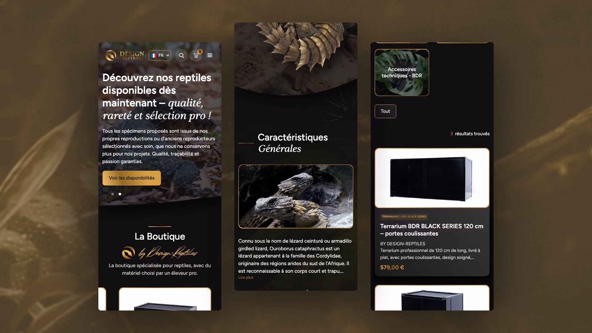 Design Reptiles, version mobile