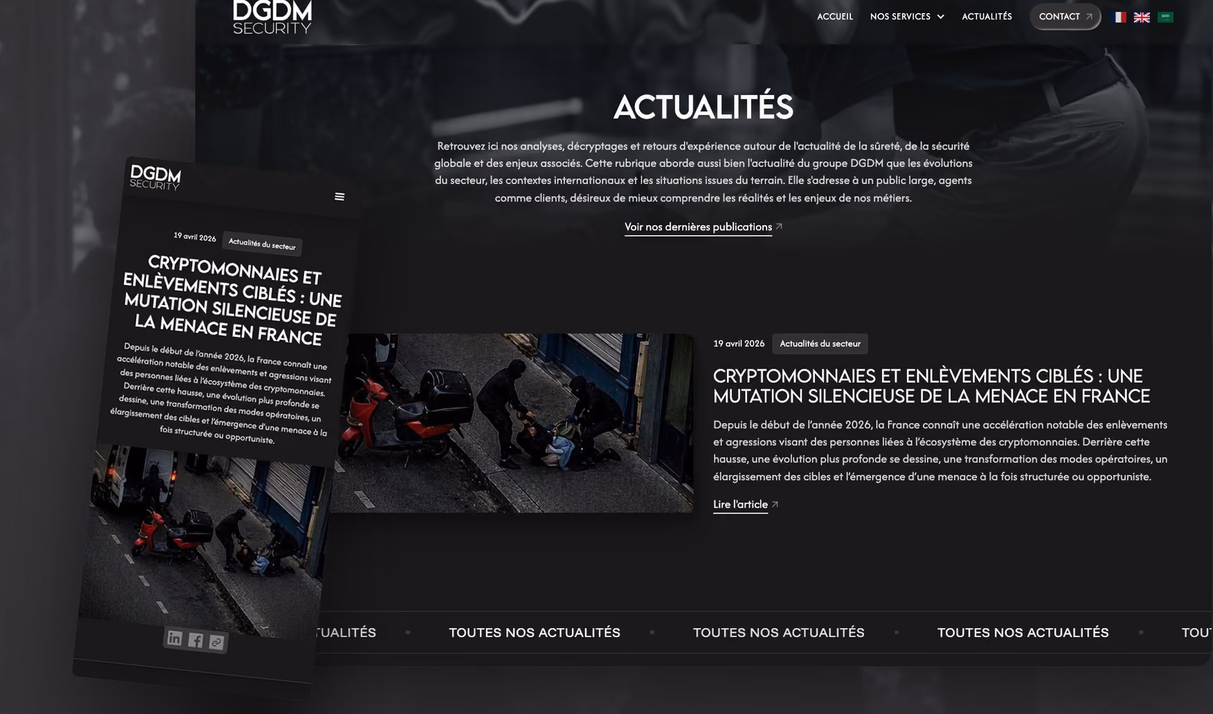 DGDM, actualités