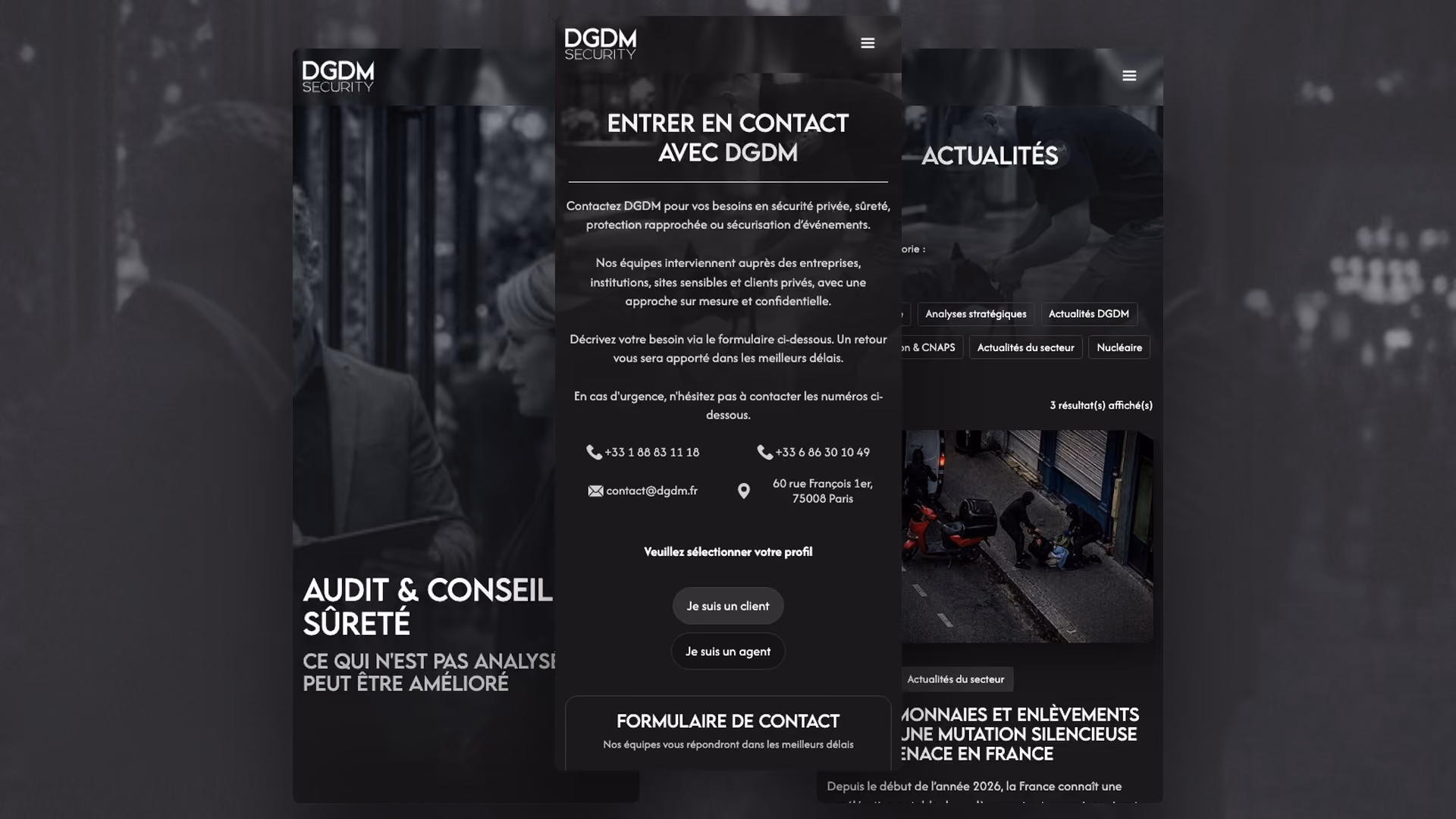 DGDM, pages en mobile