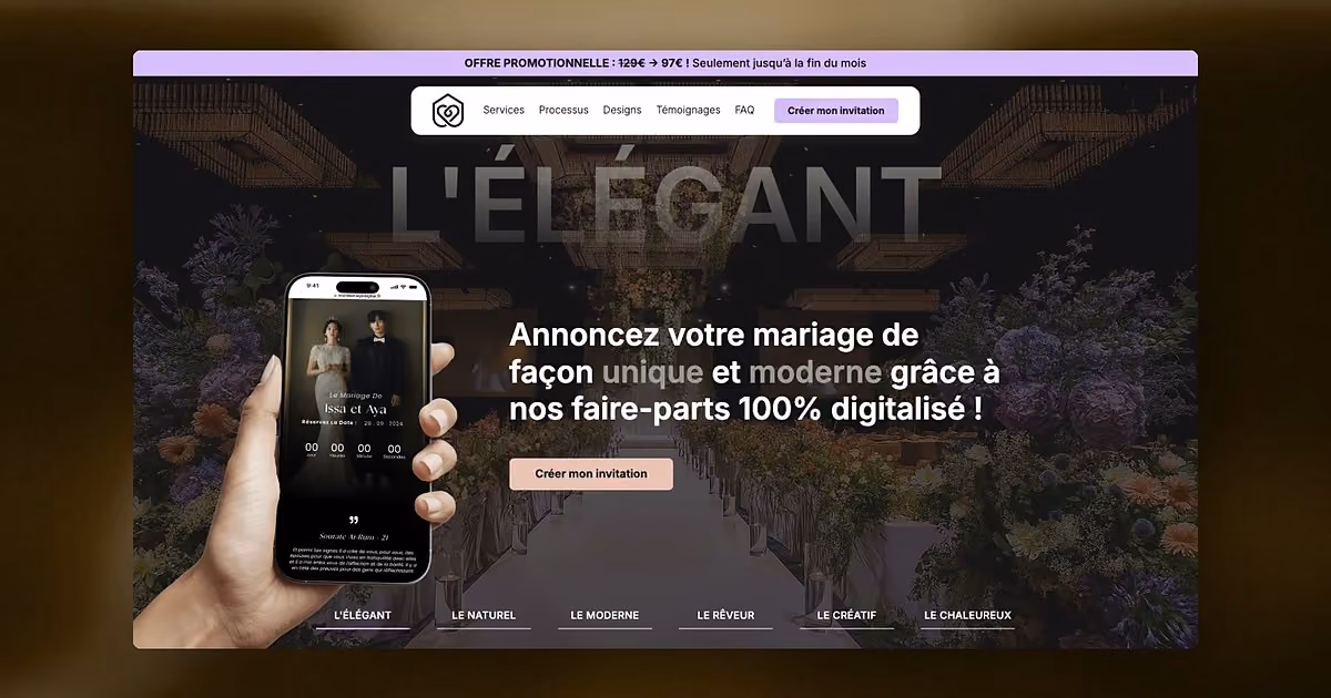 MonMariageDigital, realisation MuratDesigns