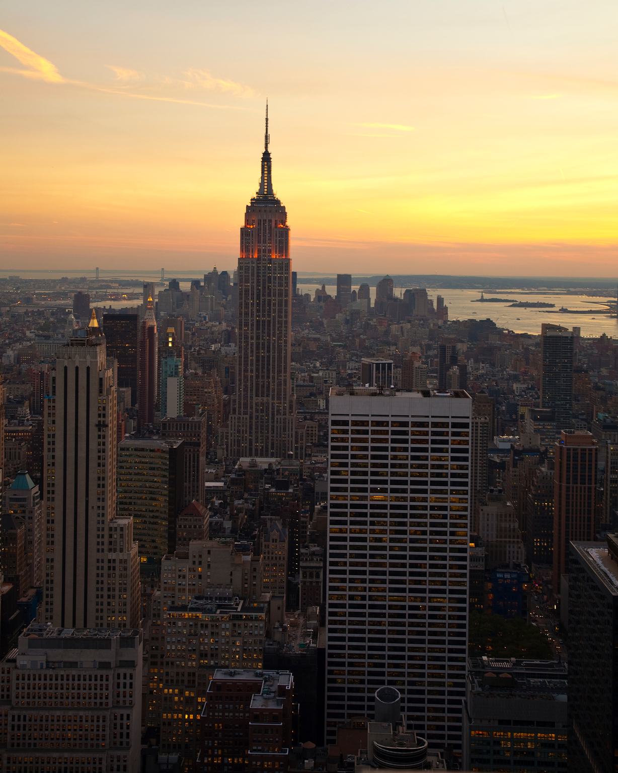 Empire State Building and Midtown Manhattan at sunset