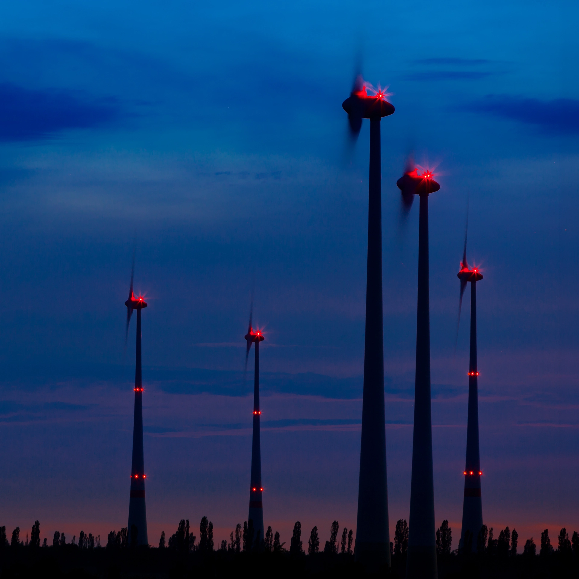 windfarm windmills in the evening
