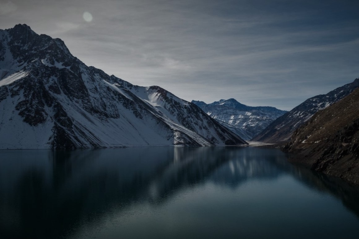 Cajón del Maipo com Embalse El Yeso.