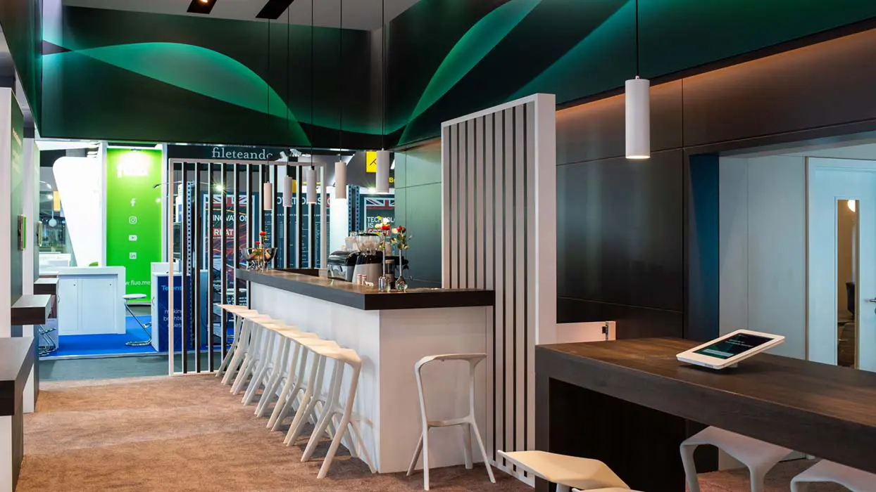 Bar am Messestand von G+D Mobile Security auf dem MWC 2019, Ansicht 5