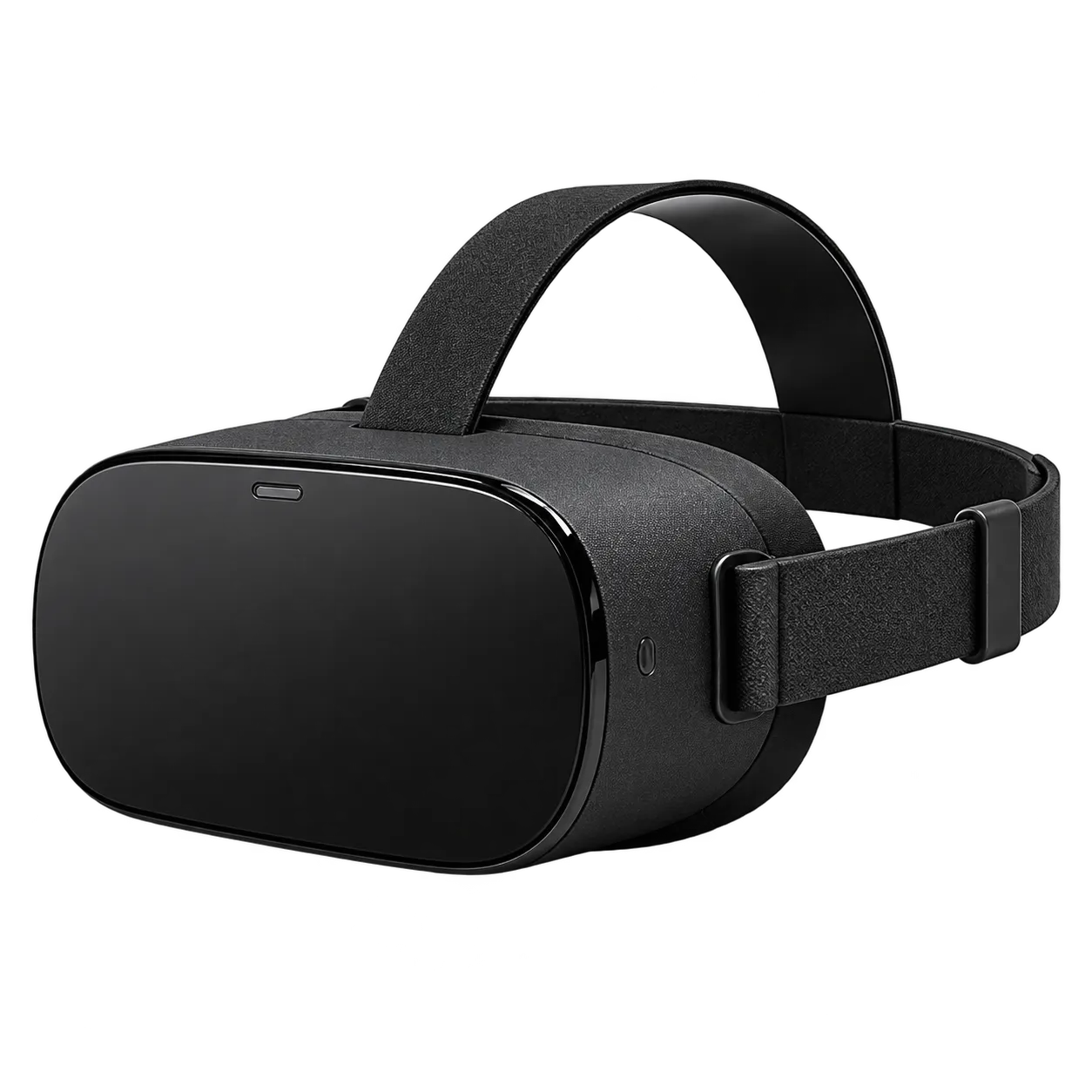 Schwarze VR-Brille mit verstellbaren Kopfriemen