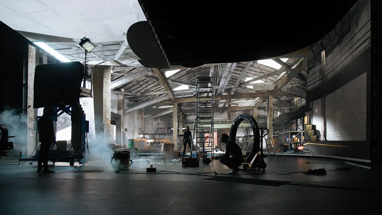 Virtual production for an action film at HALOSTAGE, view 1