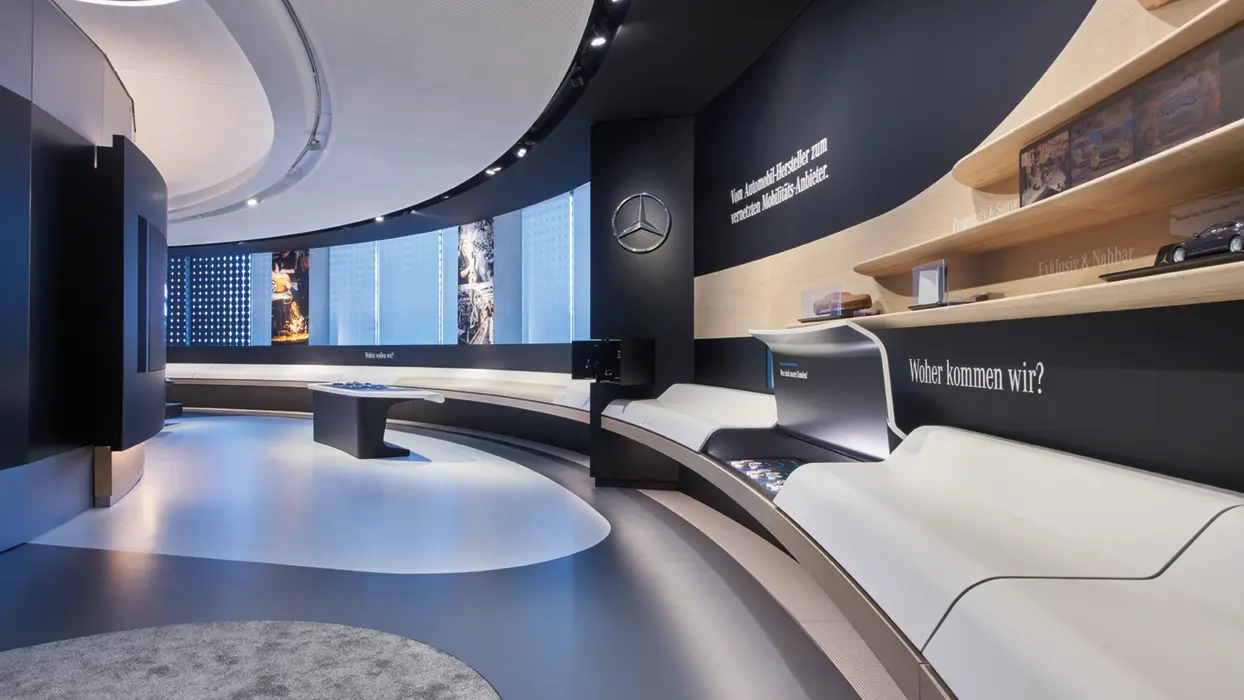 Daimler Brand Space in the showroom, view 3