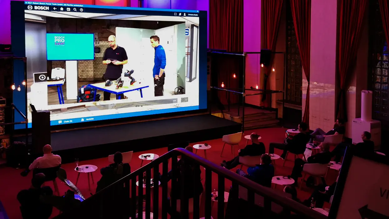 LED wall at the Bosch Pro event, view 7