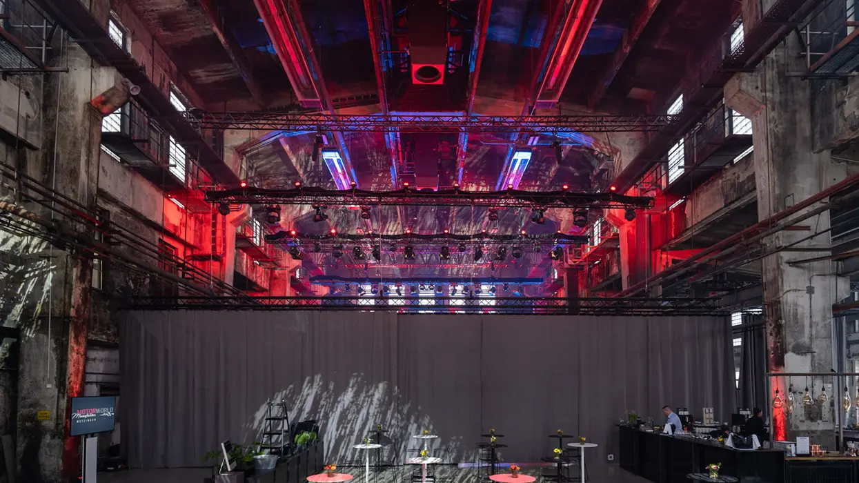 LED stage of Grand Media Stage at Motorworld, view 1