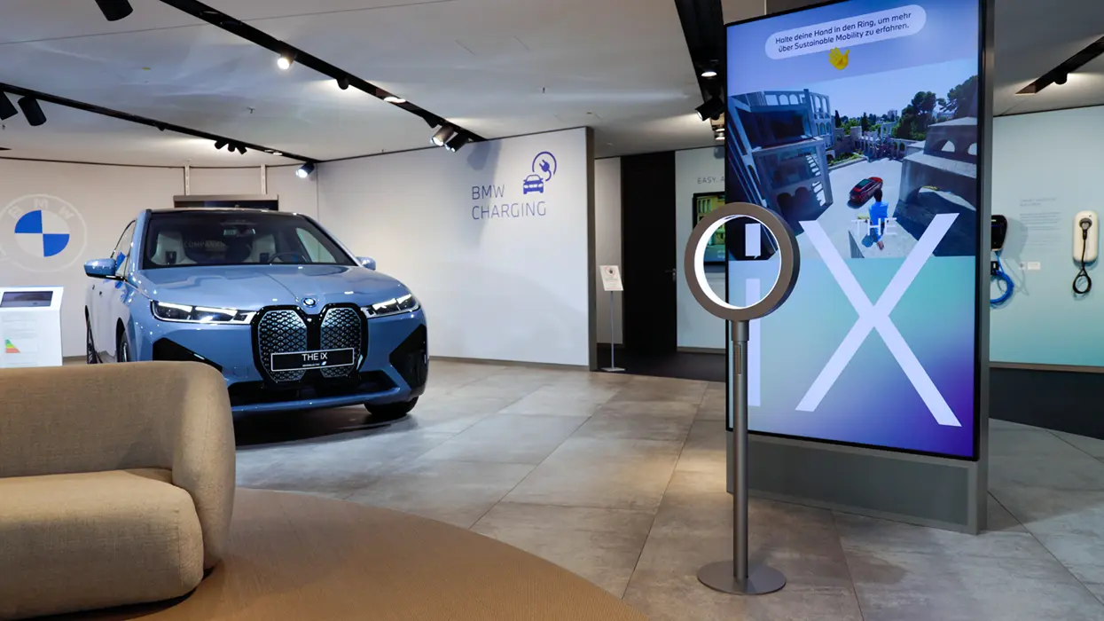 Interactive BMW i display installation at BMW Welt, view 3