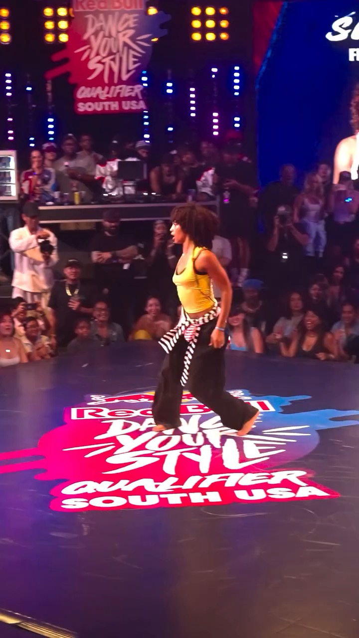 Dancer performs on the Red Bull Dance Your Style Qualifier South USA floor