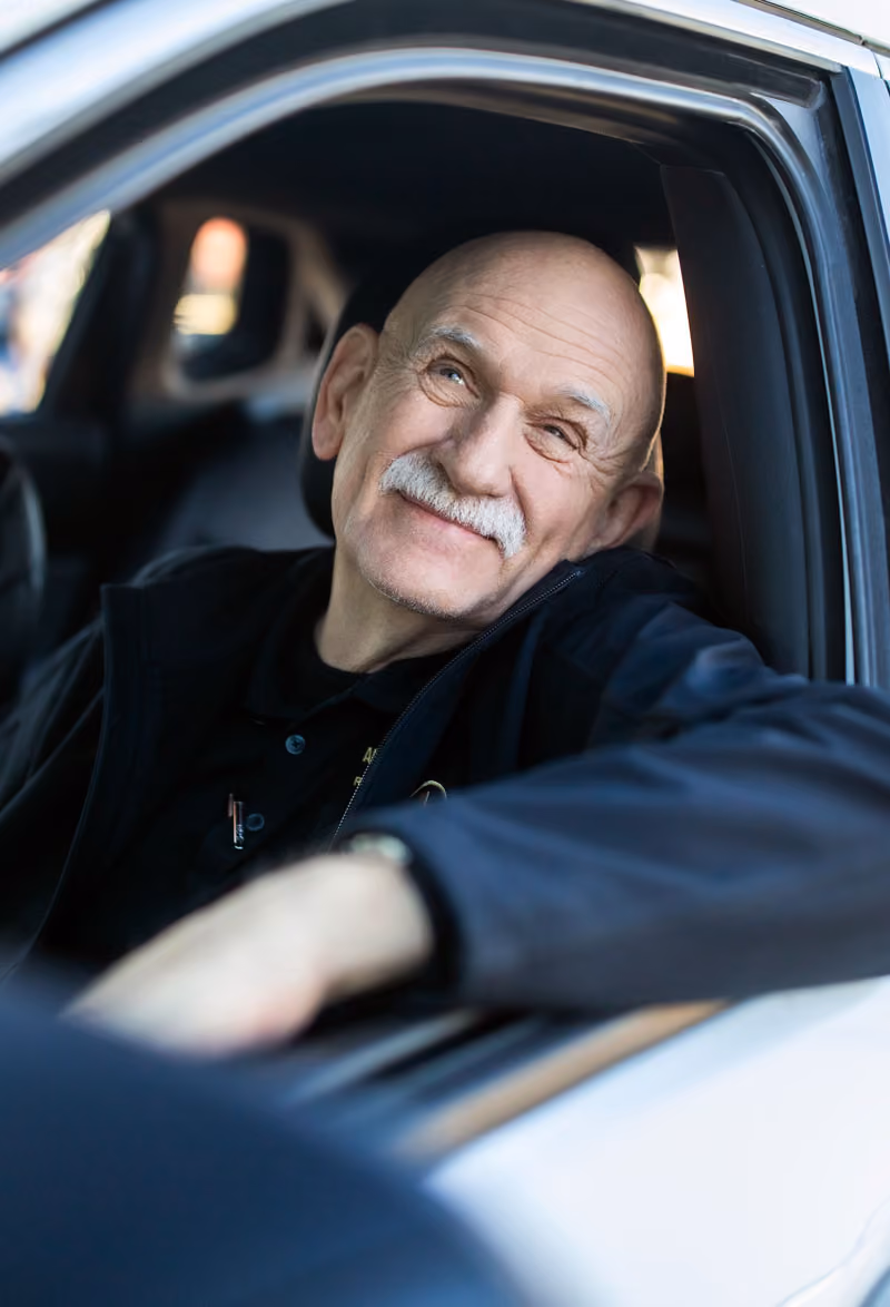 Man in car
