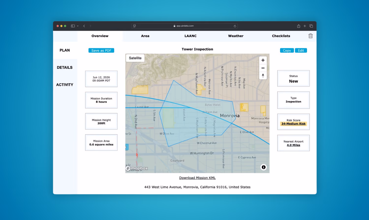 AirData Enterprise mission planning