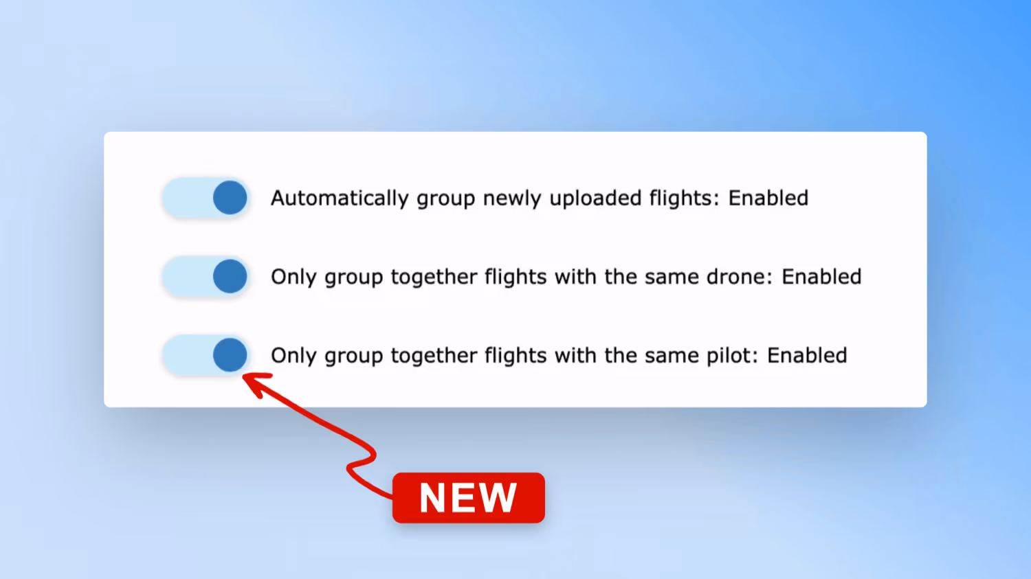 Auto flight grouping improvements