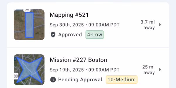 View missions on the mobile app