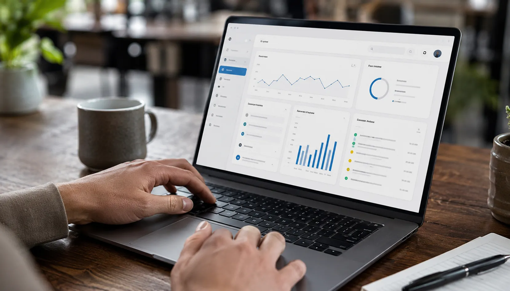Small business professionals using technology in a modern office