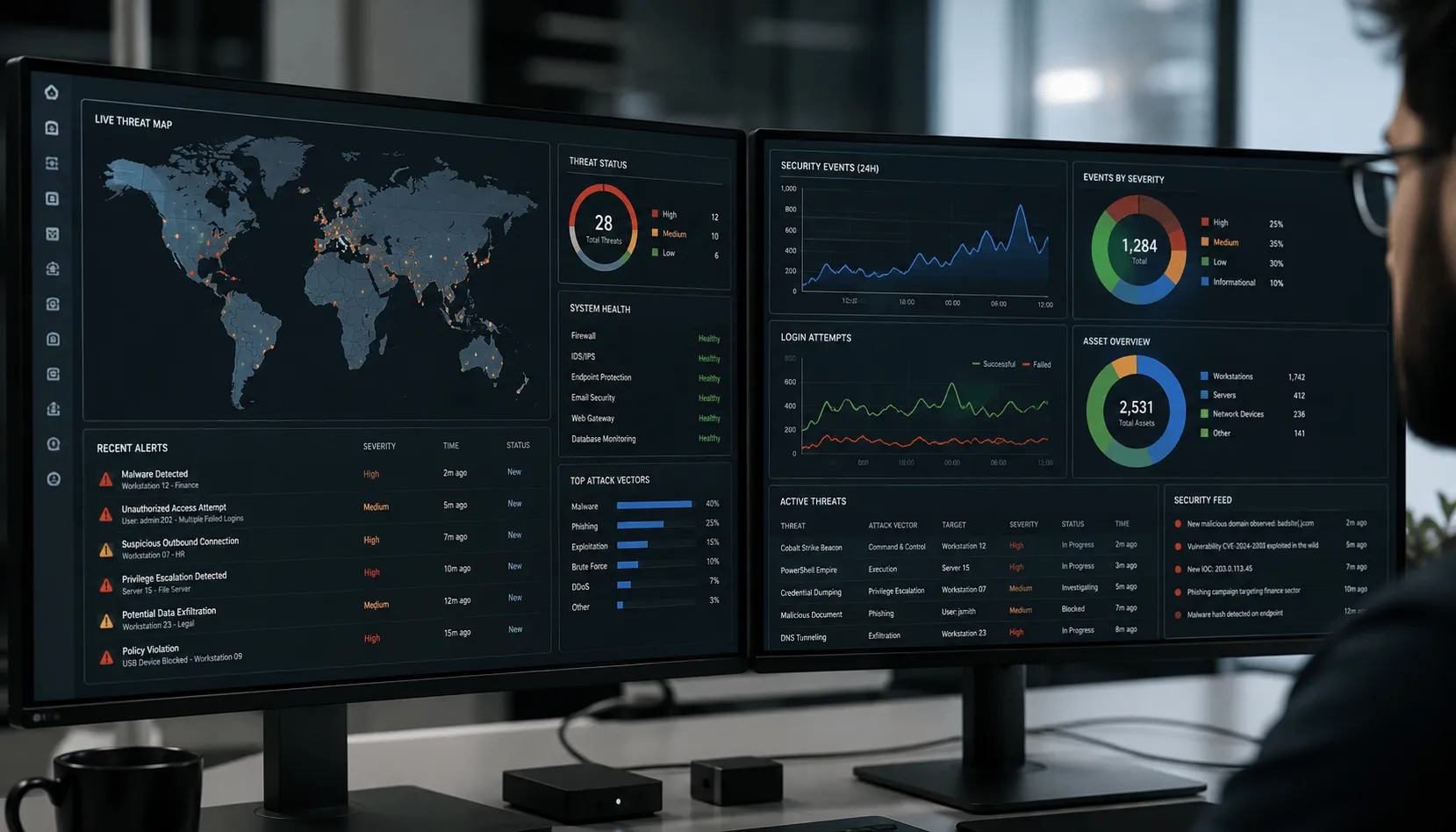 Real-time cybersecurity threat monitoring and security incident response