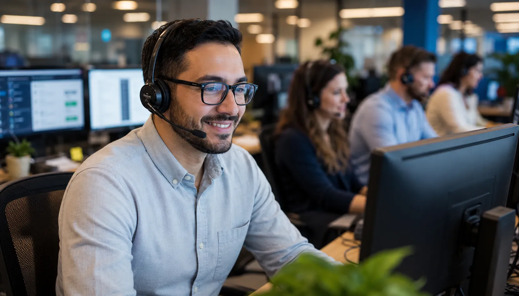 Managed IT support specialist assisting a client with business technology