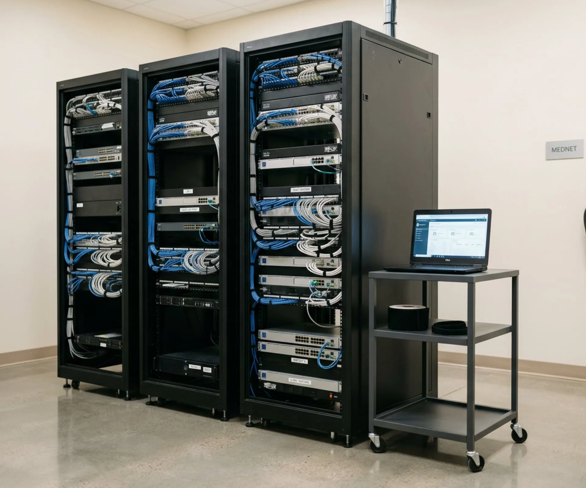 Office IT infrastructure supporting an optometry clinic