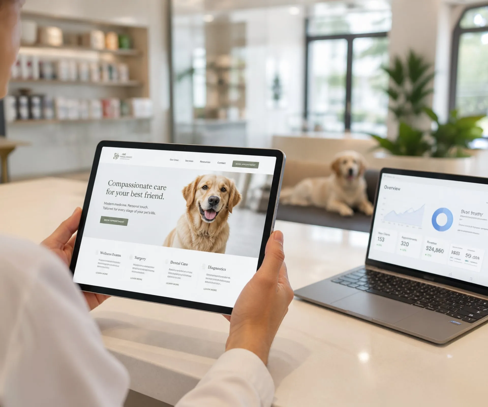 Veterinary practice supported by website and digital marketing services