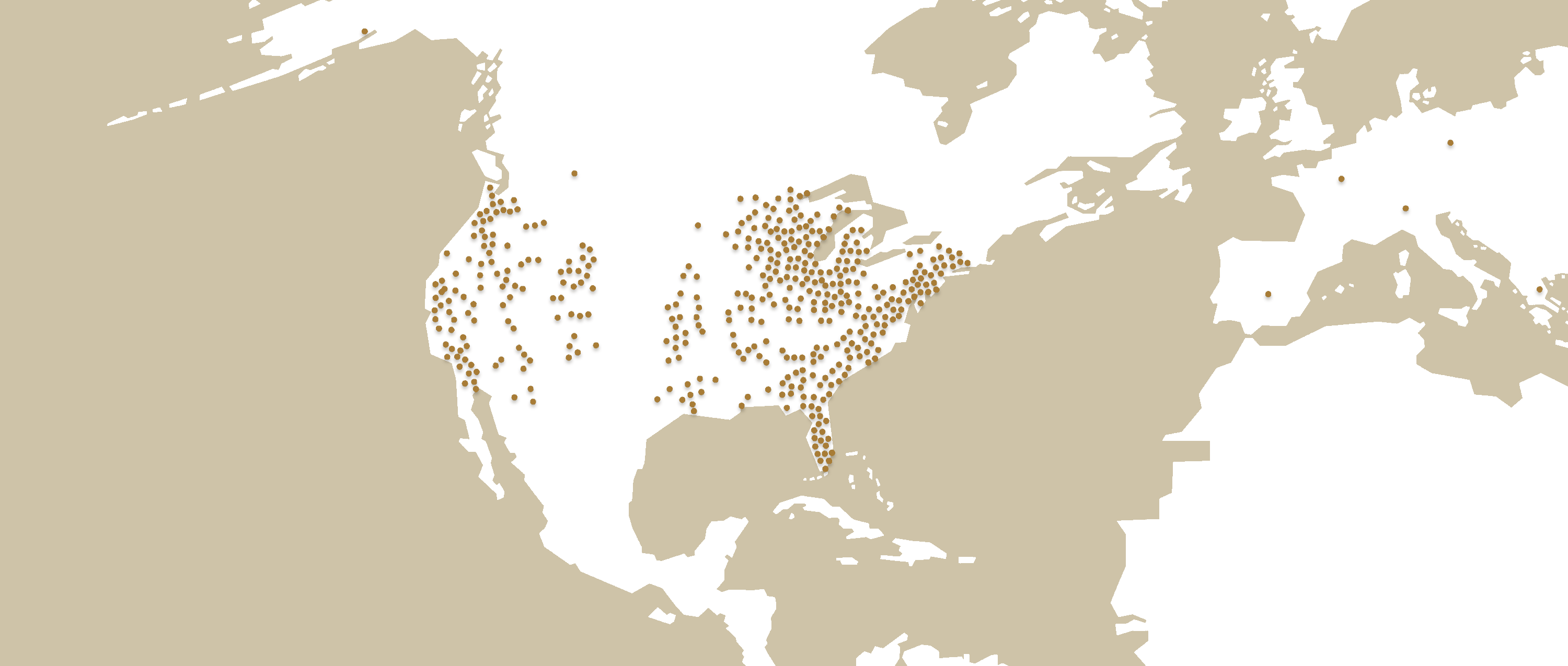 Map of NorthRock clients across the United States and the world