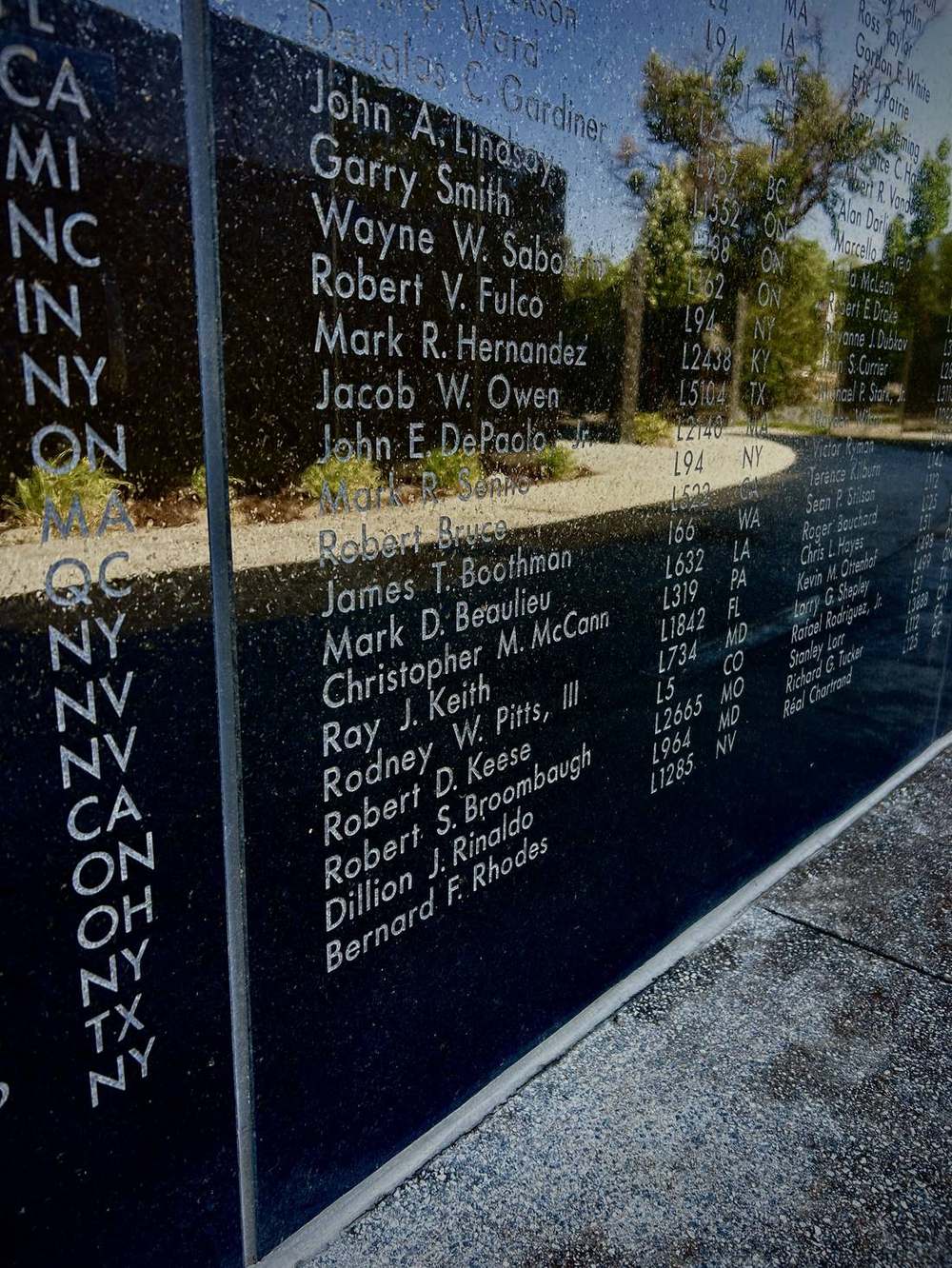 Names etched on the Wall of Honor